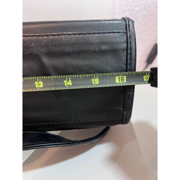 Kenneth Cole Reaction Black Leather Laptop Briefcase Bag Handles Shoulder Strap - Picture 7 of 11